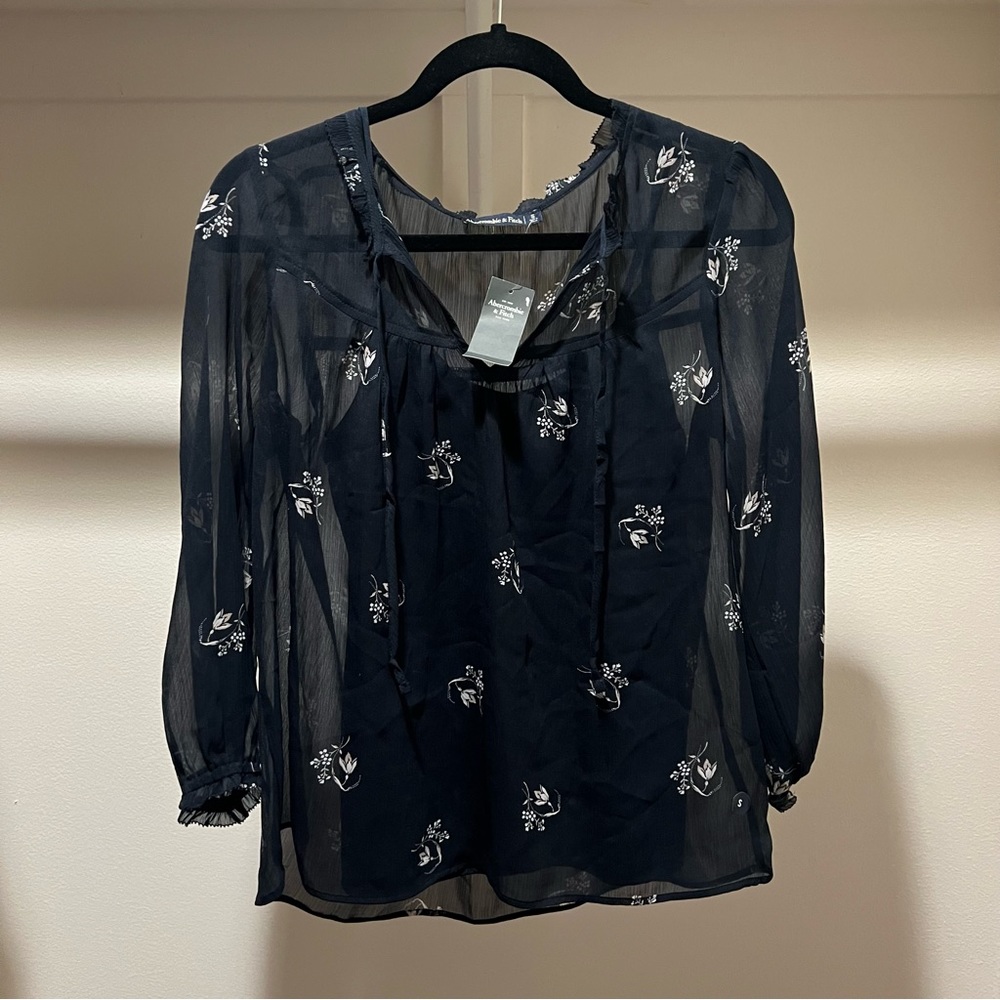 Abercrombie & Fitch sheer top with silk cami
